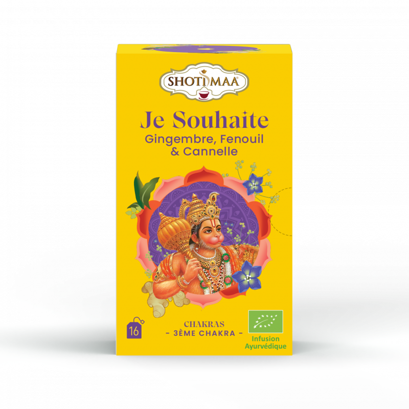 Infusion Je souhaite : gingembre fenouil et cannelle 16 sachets