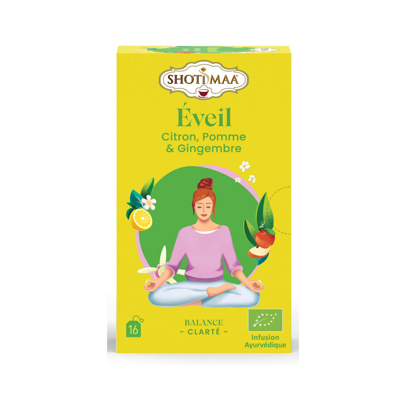 Infusion Eveil : citron pomme et gingembre 16 sachets