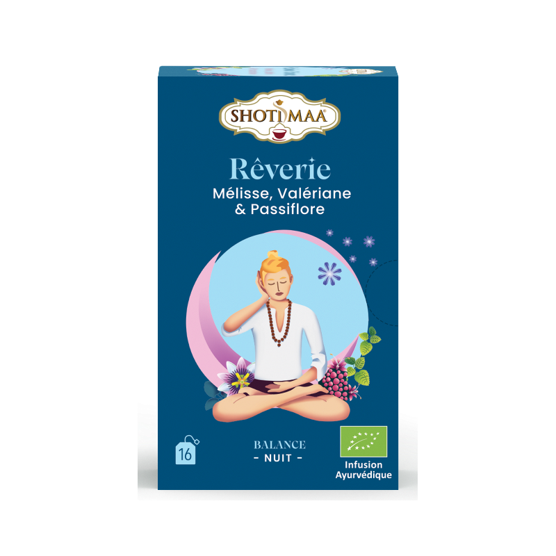Infusion Rêverie : mélisse, valrériane et passiflore 16 sachets