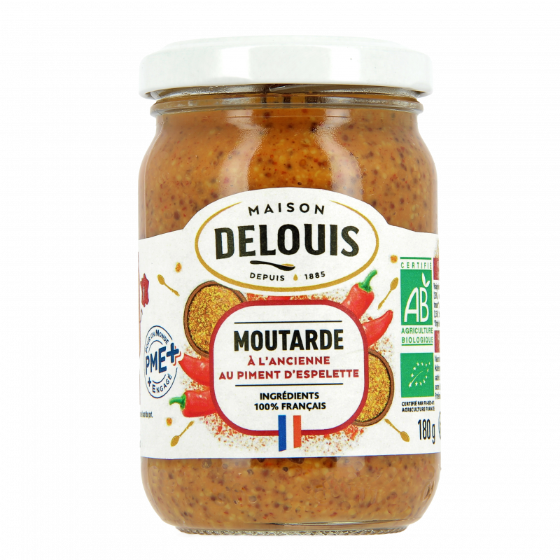 Moutarde à l'ancienne piment d'Espelette 180g