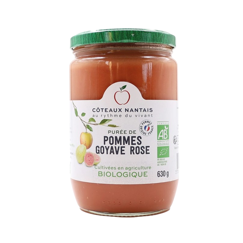 Purée pommes goyave rose 630g