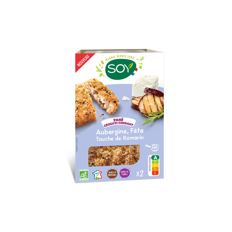Pané crousti aubergine, féta & touche de romarin 160g