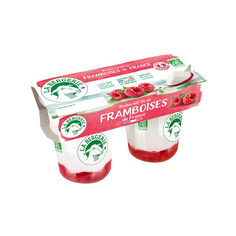 Yaourt brebis sur lit de framboises de France 2x125g