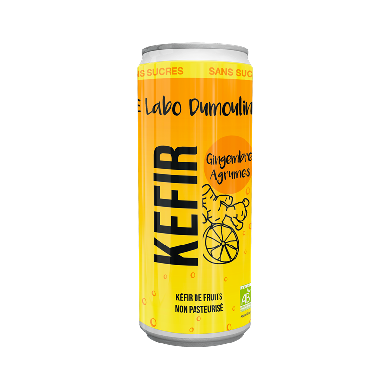 Kéfir gingembre agrumes en canette 25cl