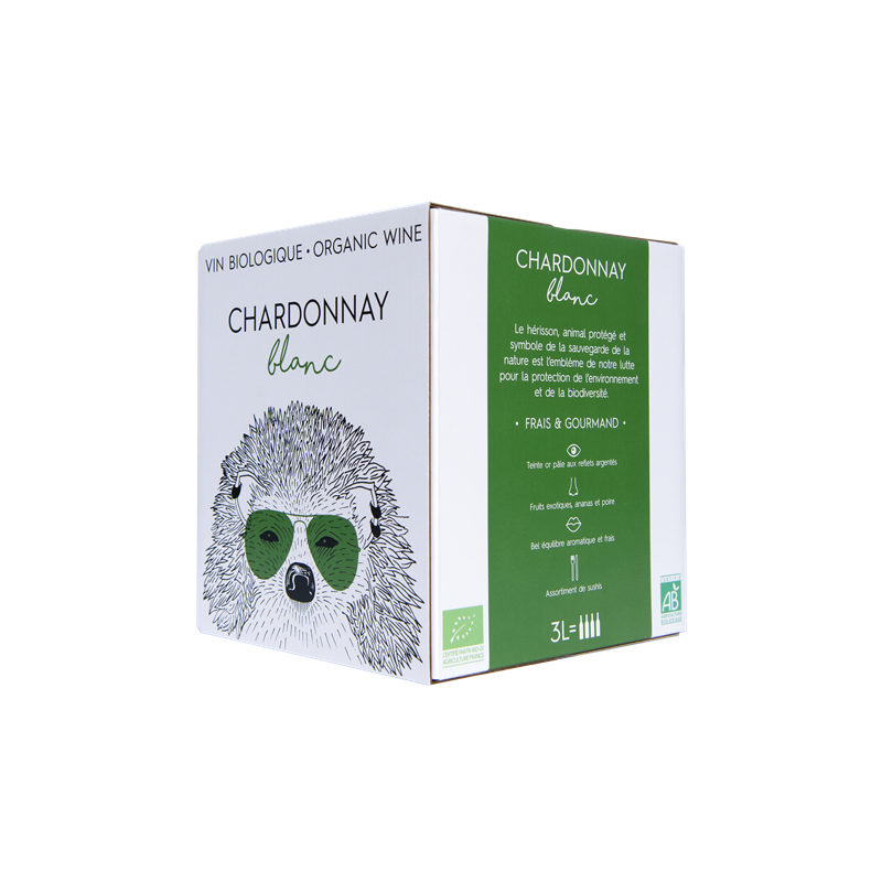 Vin blanc Vin de France Hérisson Chardonnay bib 3L