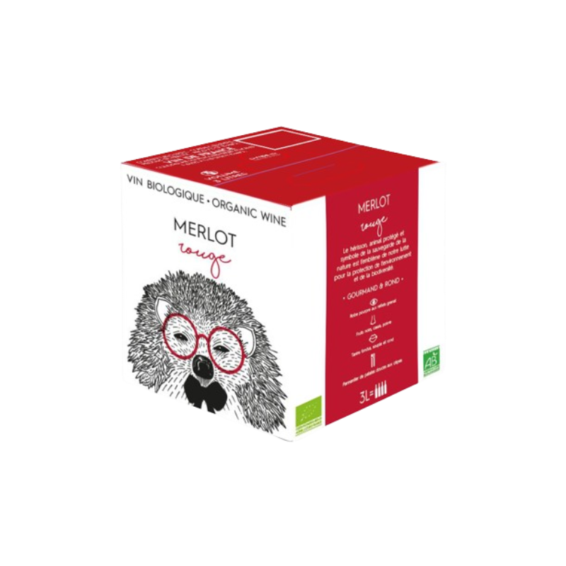 Vin rouge Vin de France Hérisson Merlot bib 3L