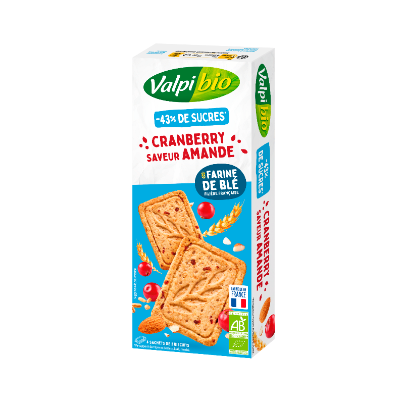 Sablé blé cranberry amande réduit en sucres 132g
