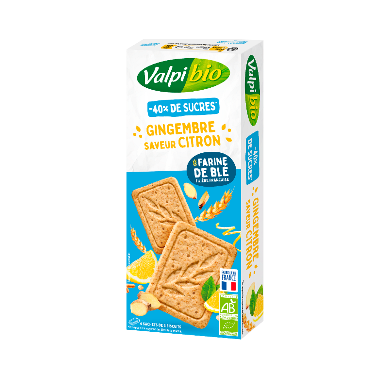 Sablé blé gingembre citron réduit en sucres 132g