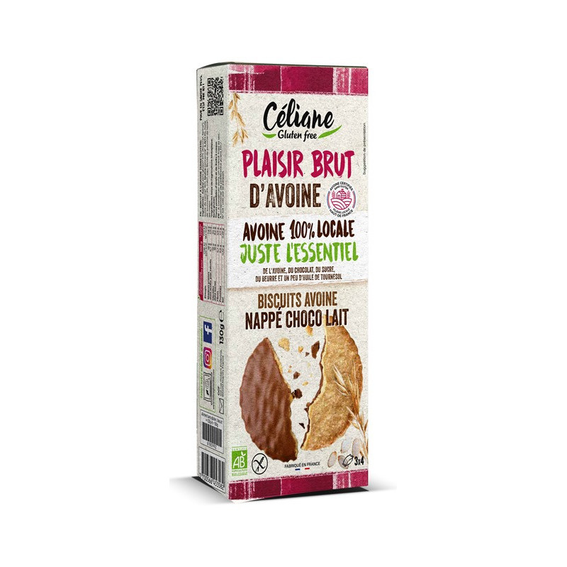 Biscuit avoine chocolat au lait, sans gluten 125g
