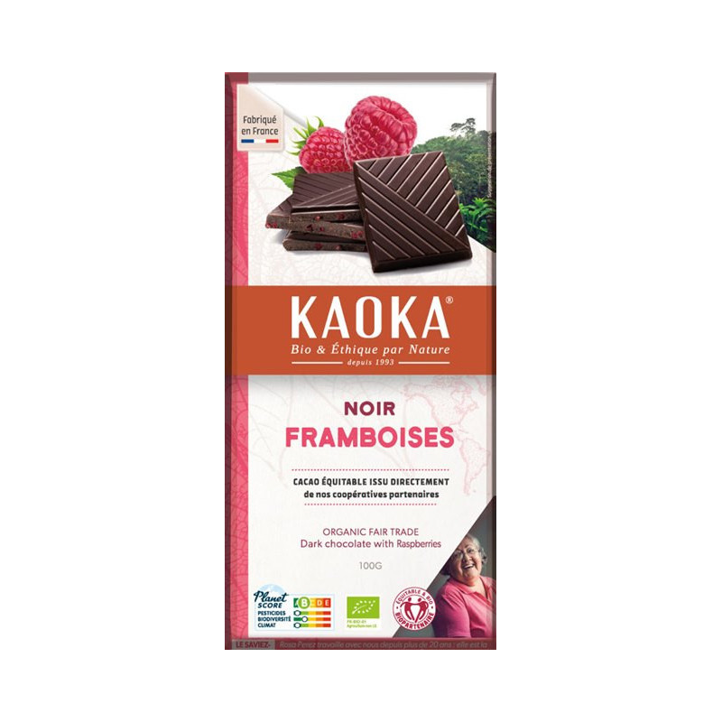 Chocolat noir 55% framboise 100g