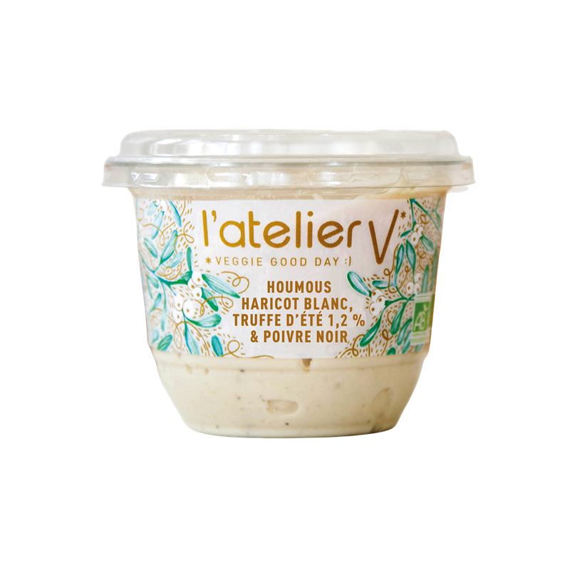 Houmous de haricot blanc à la truffe blanche d'été 1.2% et poivre noir 150g