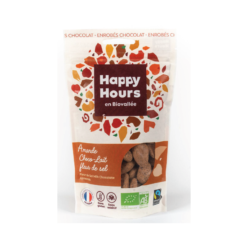 Amandes caramélisées, enrobées de chocolat lait et saupoudrées de cacao 115g