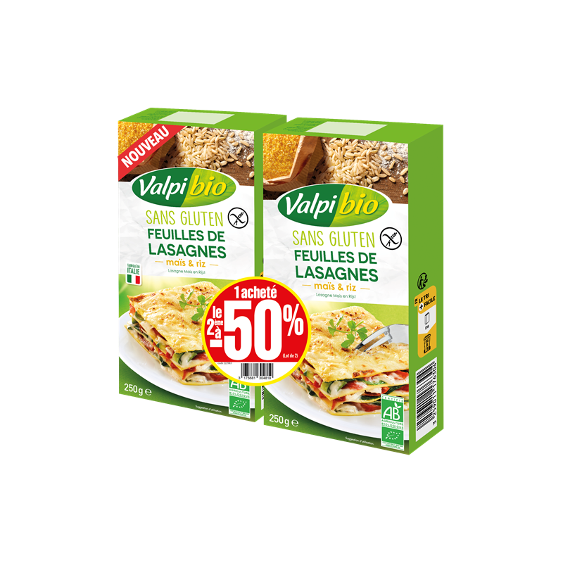 Pâte feuille de lasagnes maïs-riz 250g (lot de 2)
