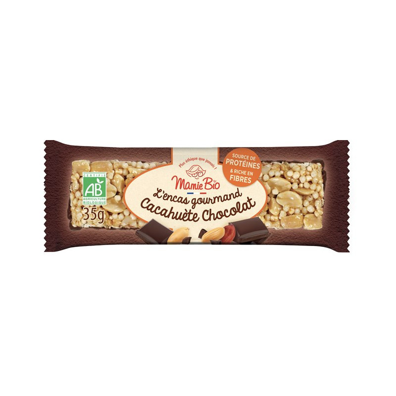 Barre chocolatée cacahuète chocolat en présentoir 35g
