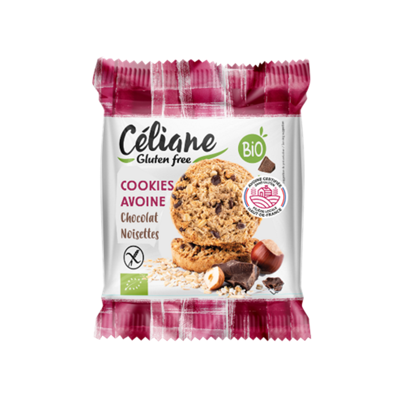 Cookies snack chocolat noisette, sans gluten 50g