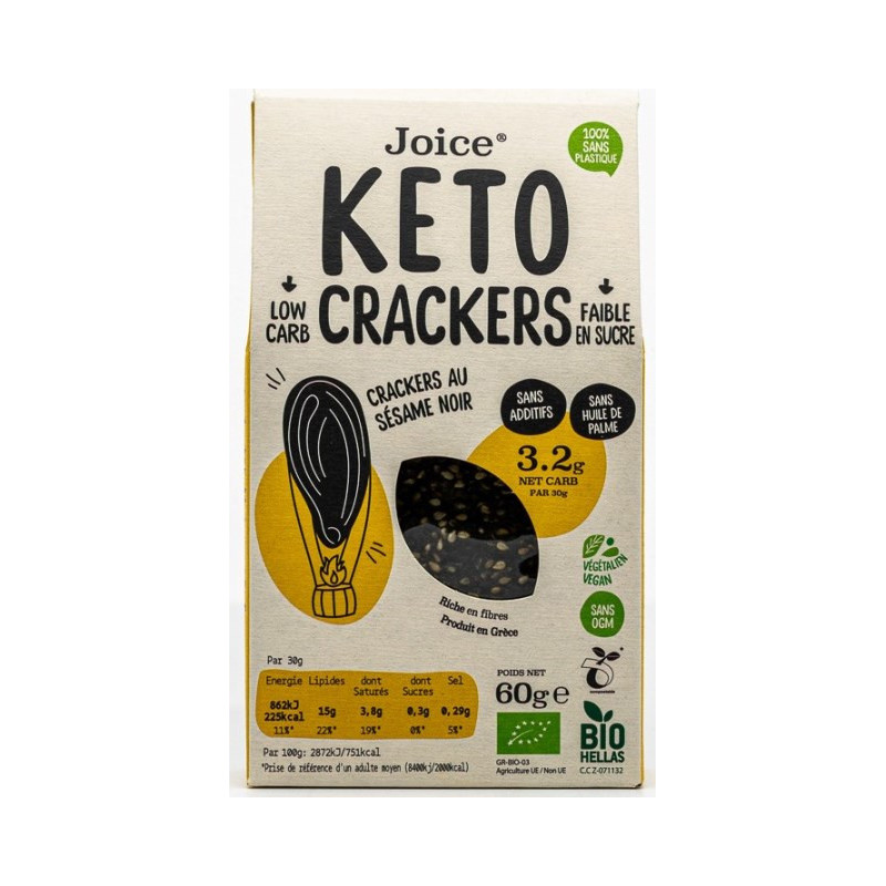 Crackers Keto au sésame noir 60g