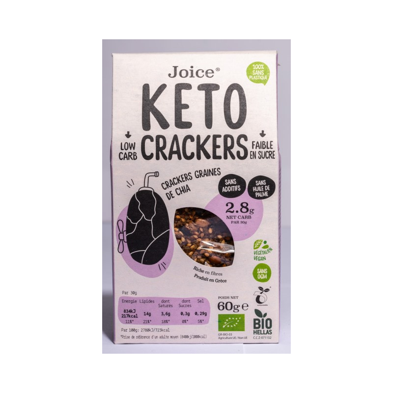 Crackers Keto aux graines de chia 60g