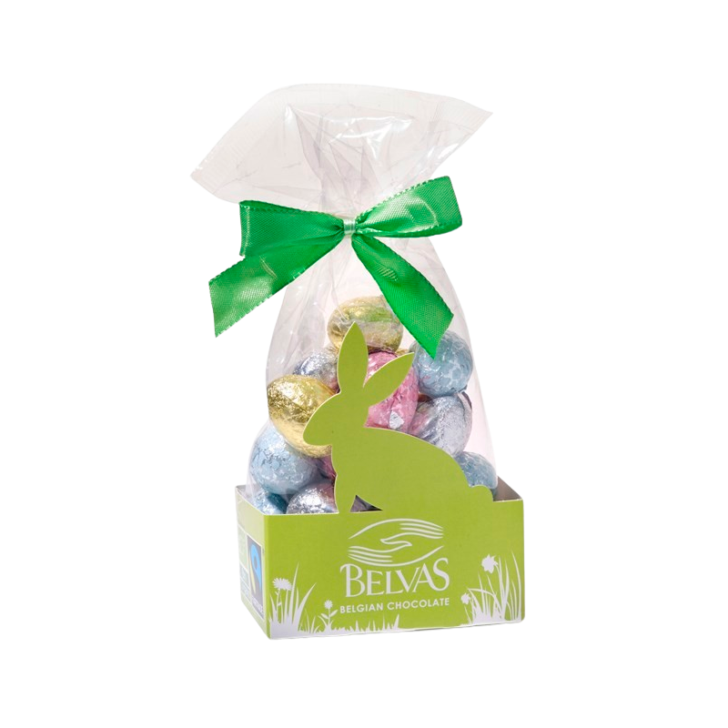 Sachet d'ufs de Pâques chocolat blanc, lait et noir 150g