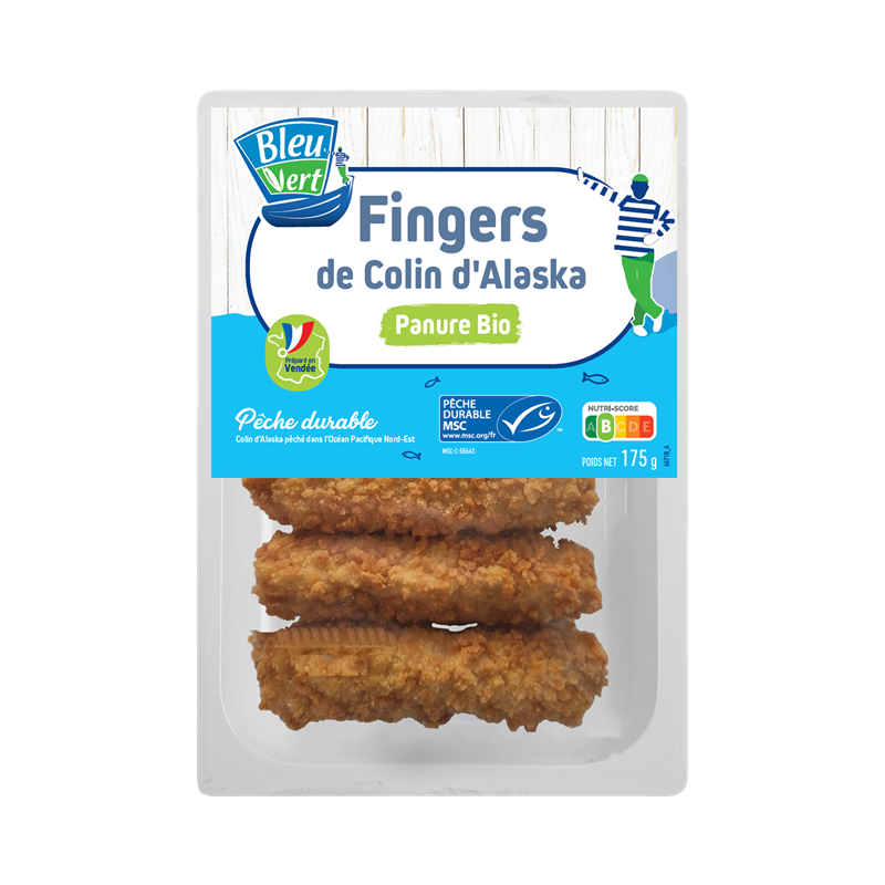 Finger de colin d'Alaska MSC panure Bio 175g