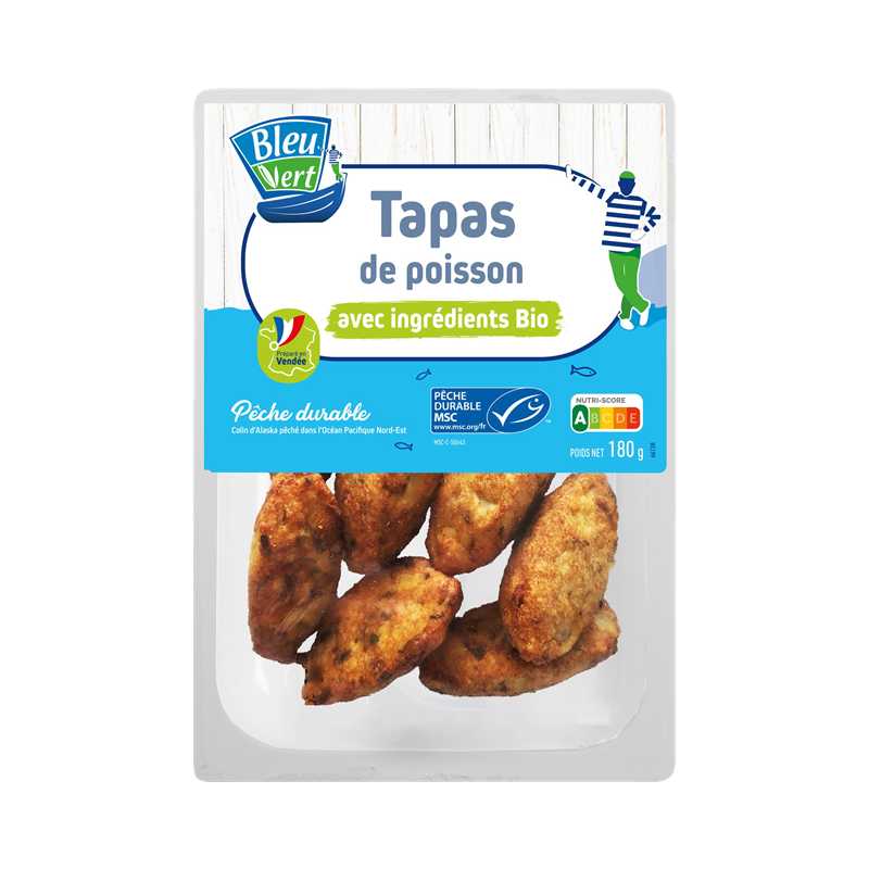 Tapas de poisson MSC ingrédients Bio 180g