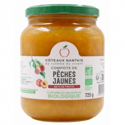 Compote pêche jaune sucre...