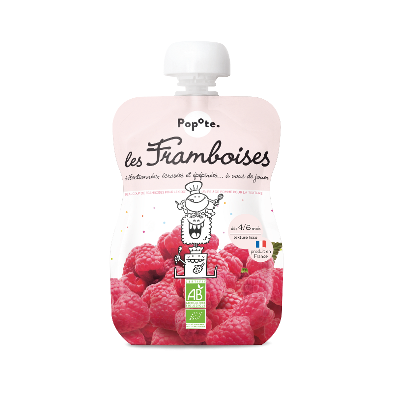 Purée de framboise en gourde, dès 4/6 mois 120g