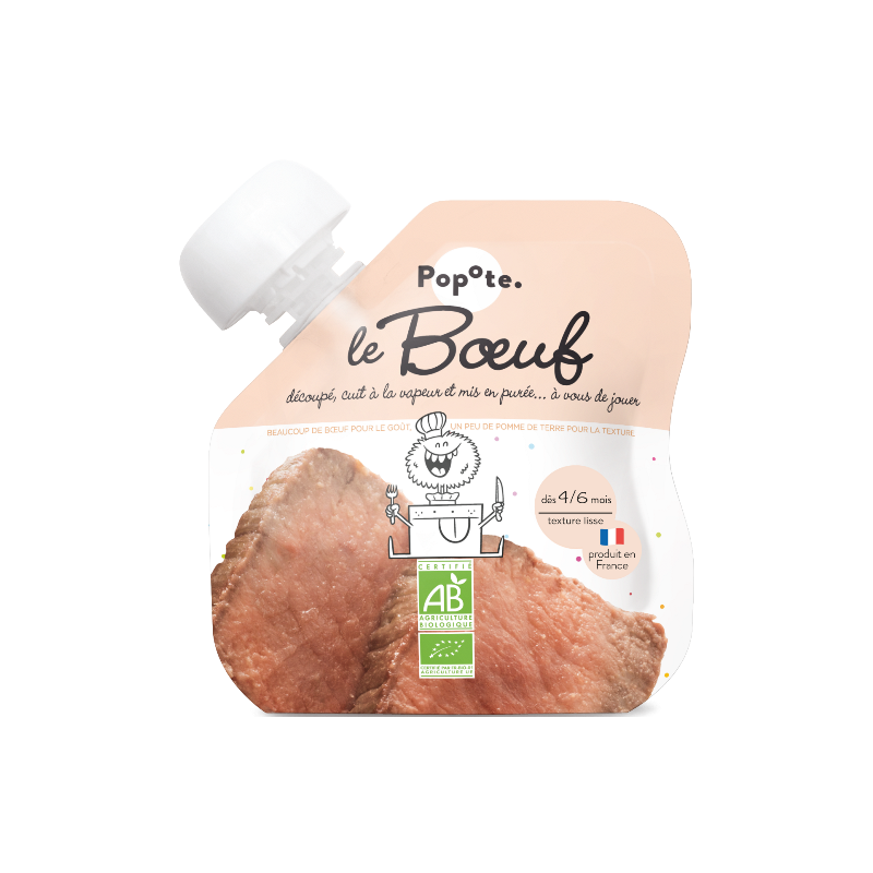 Purée de boeuf en gourde, dès 4/6 mois 60g