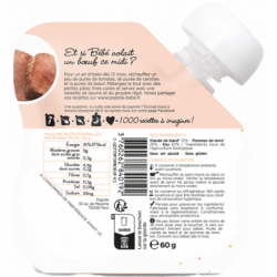 Purée de boeuf en gourde, dès 4/6 mois 60g