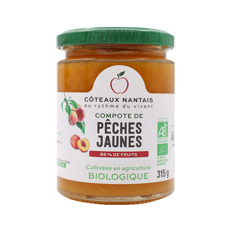 Compote pêches jaunes sucre Fairtrade 315g