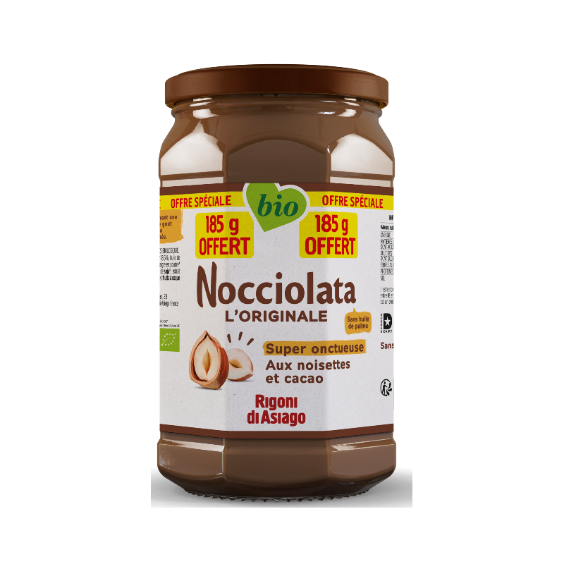 Nocciolata, pâte à tartiner cacao et noisettes 650g + 185g offert