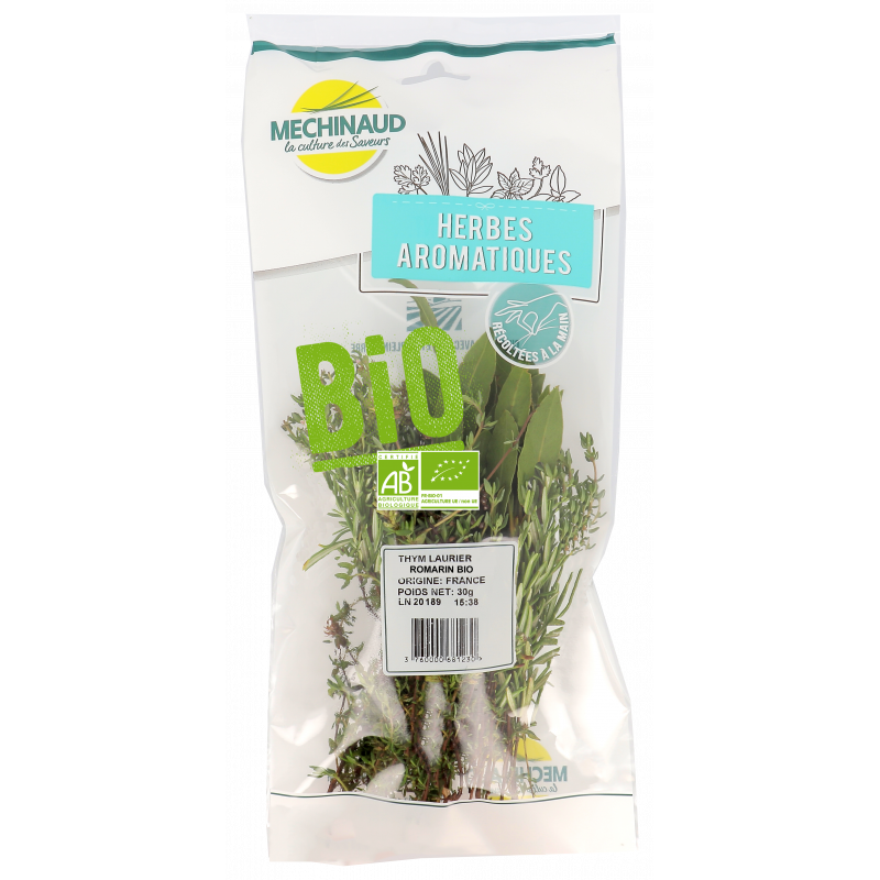 HERBES AROMATIQUES SACHET BOUQUET THYM LAURIER ROMARIN SAUGE  30GR