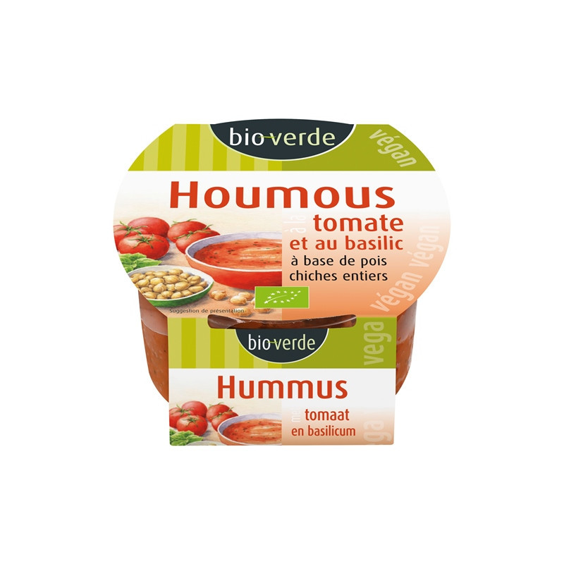 Houmous tomate et basilic, végan 150g