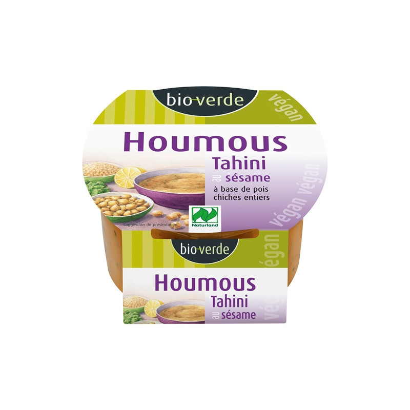 Houmous tahini aux pois chiches et sésame, végan 150g