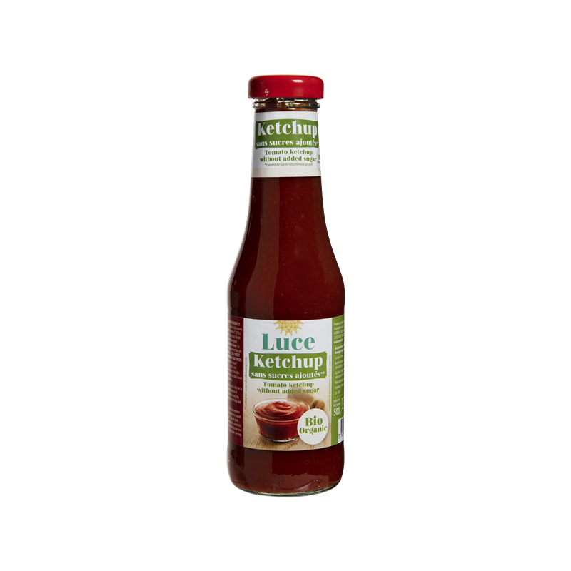 Ketchup sans sucre ajouté, bouteille verre 500g