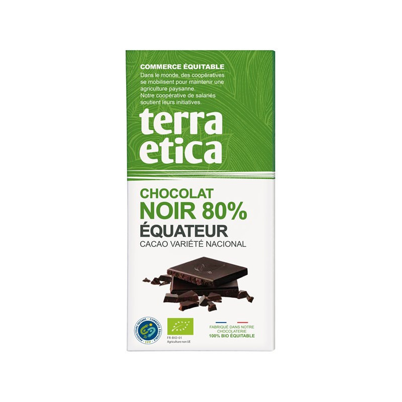 Tablette chocolat noir 80% de cacao 100g