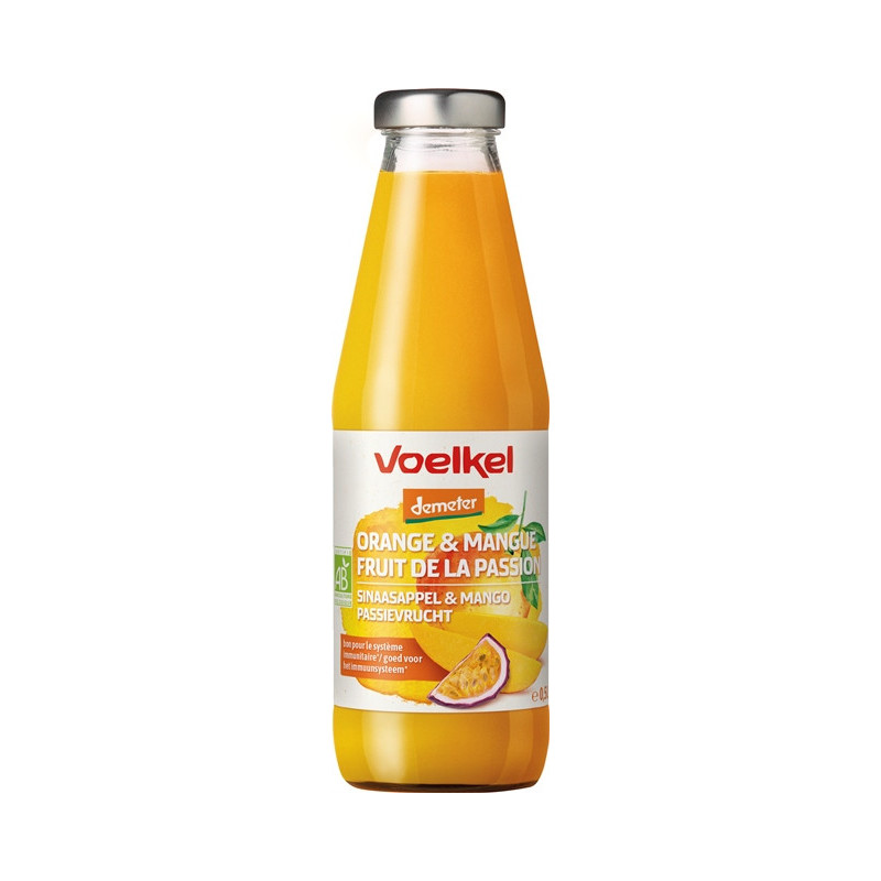 Jus orange mangue fruit de la passion Demeter 50cl