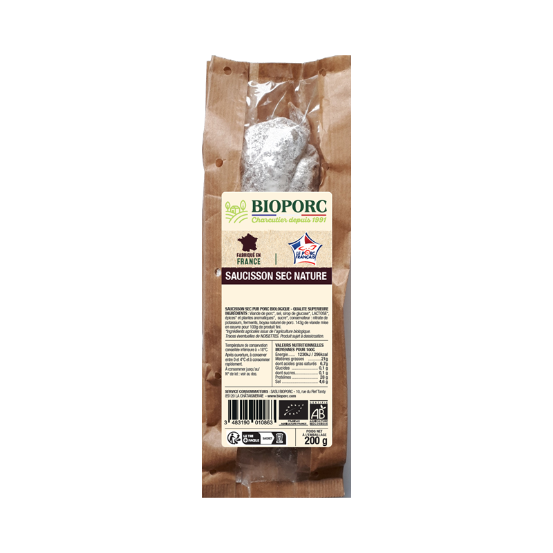 Saucisson sec nature 200g