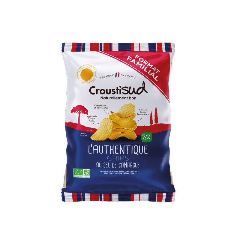 Chips de pomme de terre ondulées au sel de Camargue 200g