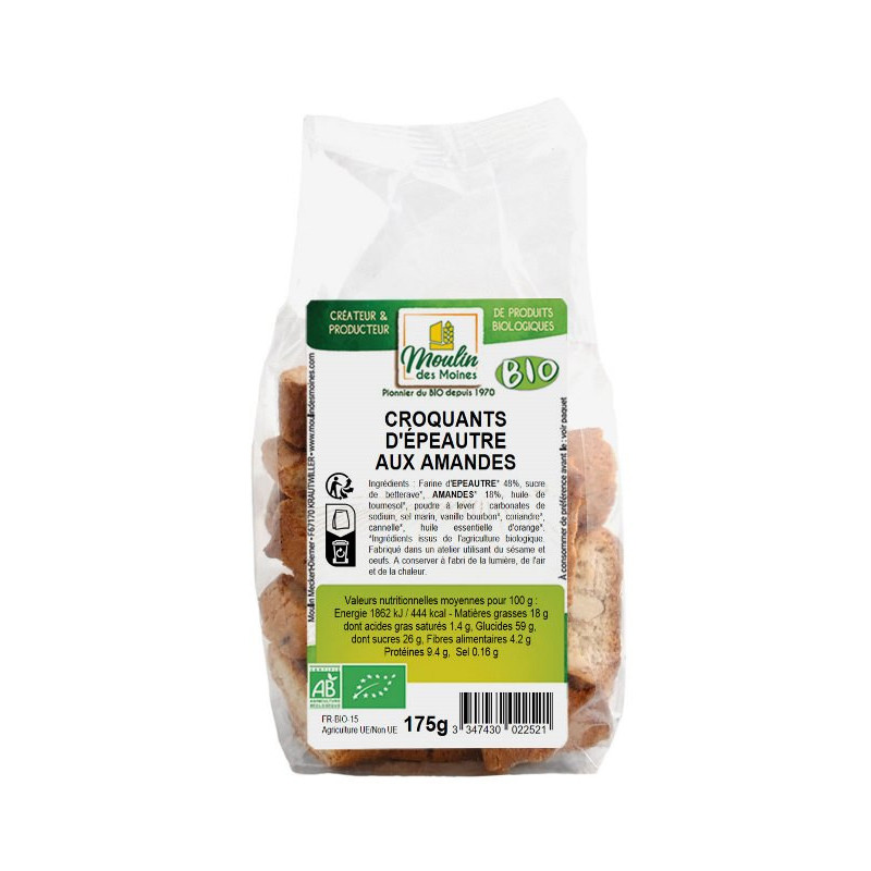 Croquants d'épeautre aux amandes 175g