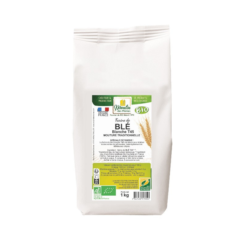 Farine de blé pâtissière T45 1kg
