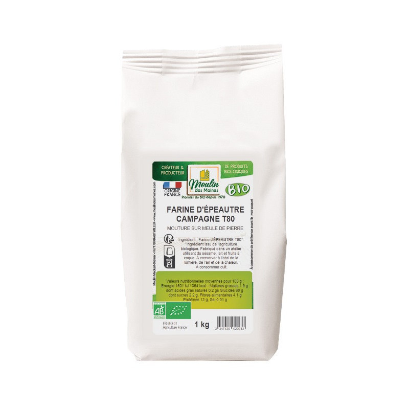 Farine d'épeautre campagne (extraction 80%) T80 1kg