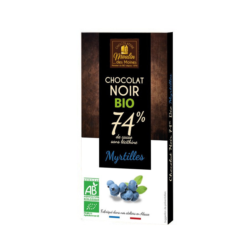 Chocolat noir à la myrtille 100g