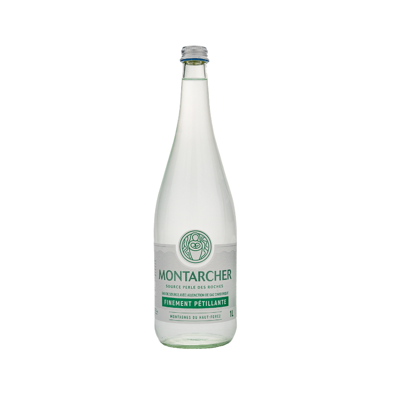 Eau de source pétillante bouteille verre 1l