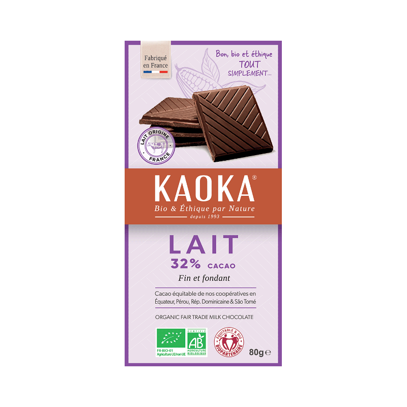 Simply lait, chocolat lait 32% cacao 80g