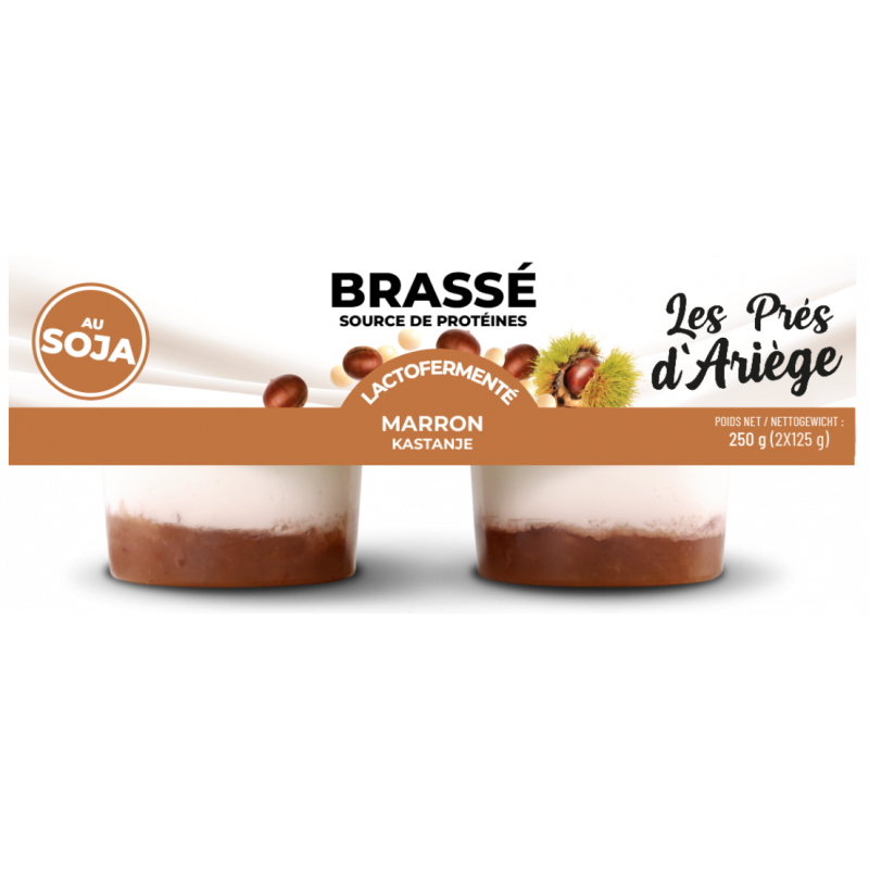 Soja brassé sur lit de crème de marrons 2x125g