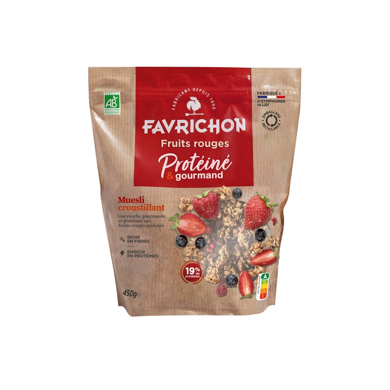 Muesli croustillant protéiné fruits rouges 450g