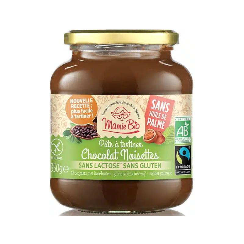 Pâte à tartiner chocolat noisette, sans gluten, sans lactose, 350g