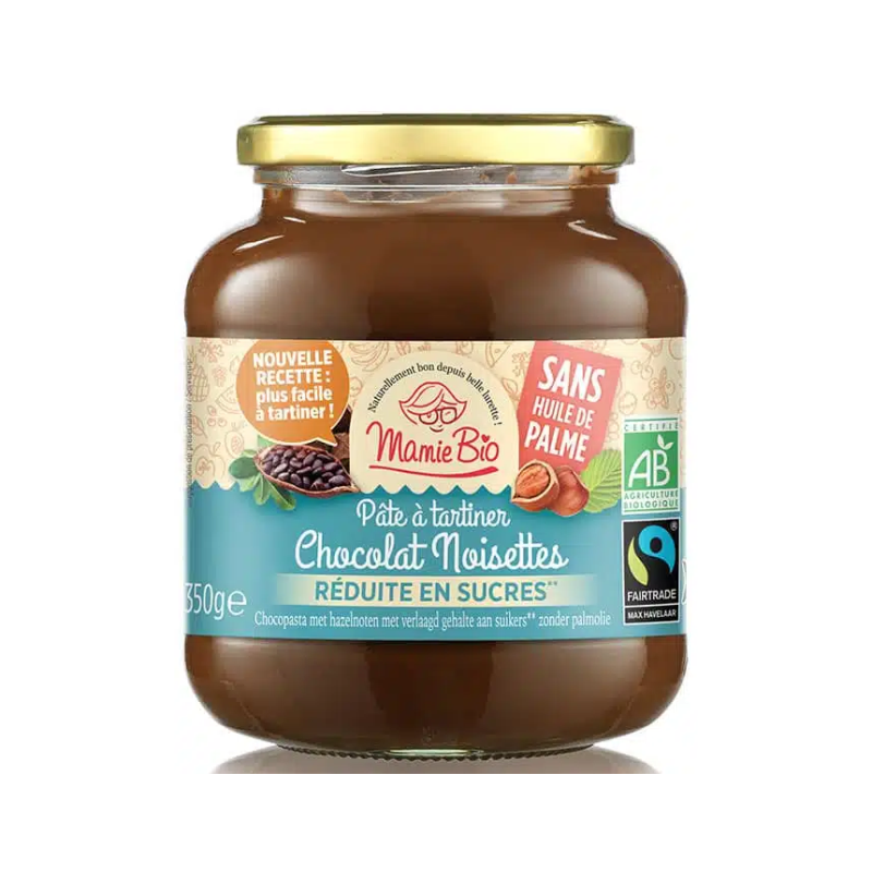 Pâte à tartiner noisette et cacao 30% de sucre en moins 350g