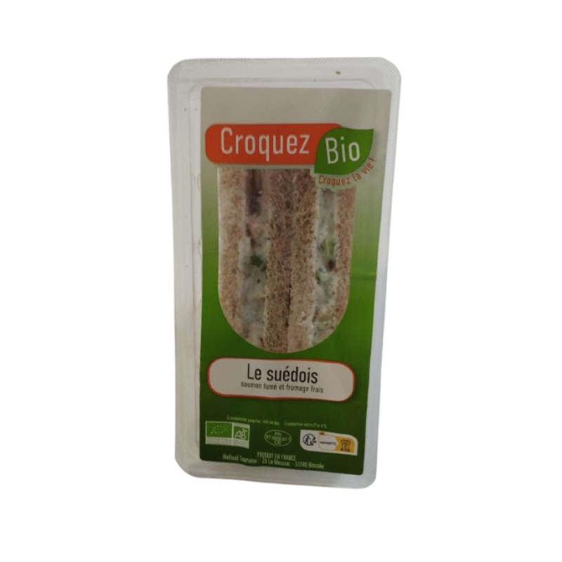 Sandwich le suédois, saumon fumé & fromage frais, 130g, DLC 5J mini
