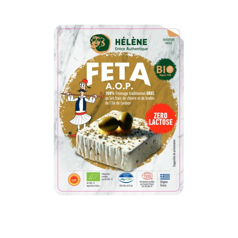 Féta AOP sans lactose au lait de chèvre et de brebis de Lesbos 180g